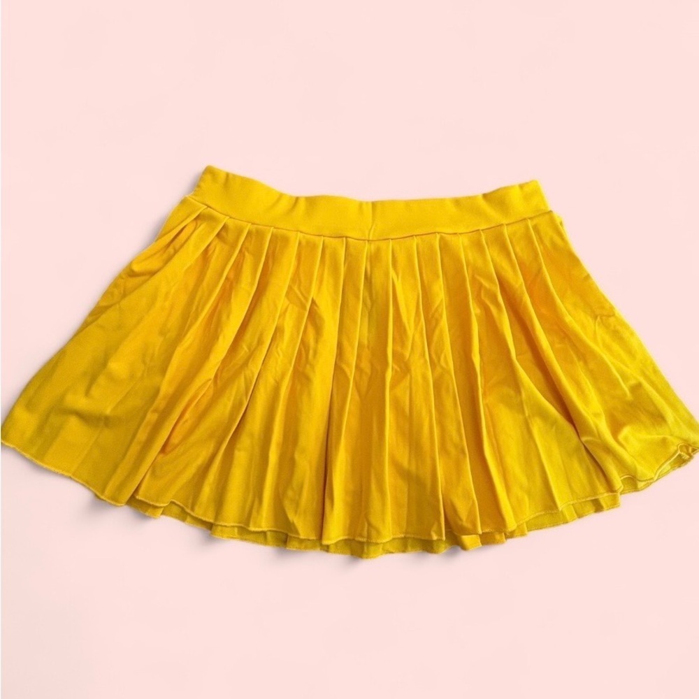 Pleated Yellow Flowy Mini Skirt Size XL - NWT - Picture 7 of 8